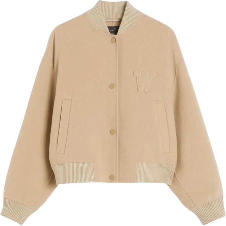 

WEEKEND MaxMara Уикенд Макс Мара Жакет из шерстяной смеси с аппликацией, Beige