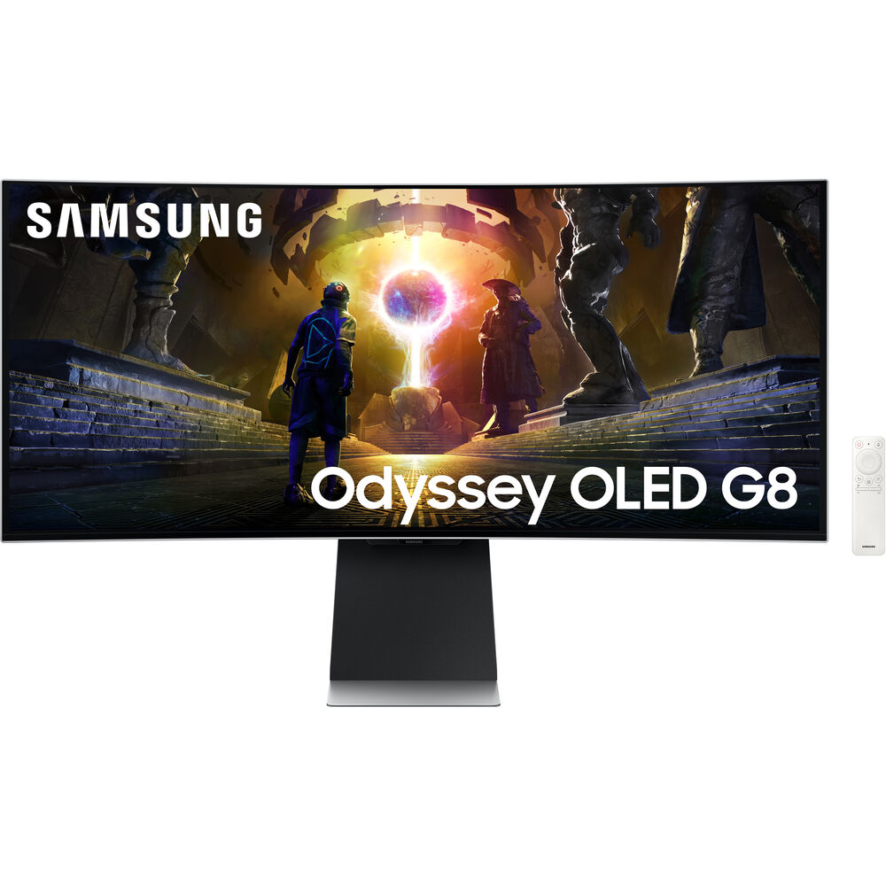 

Samsung Odyssey QD-OLED G8 G85SD 34-дюймовый сверхширокий изогнутый игровой монитор 1440p HDR 175 Гц (серебристый)
