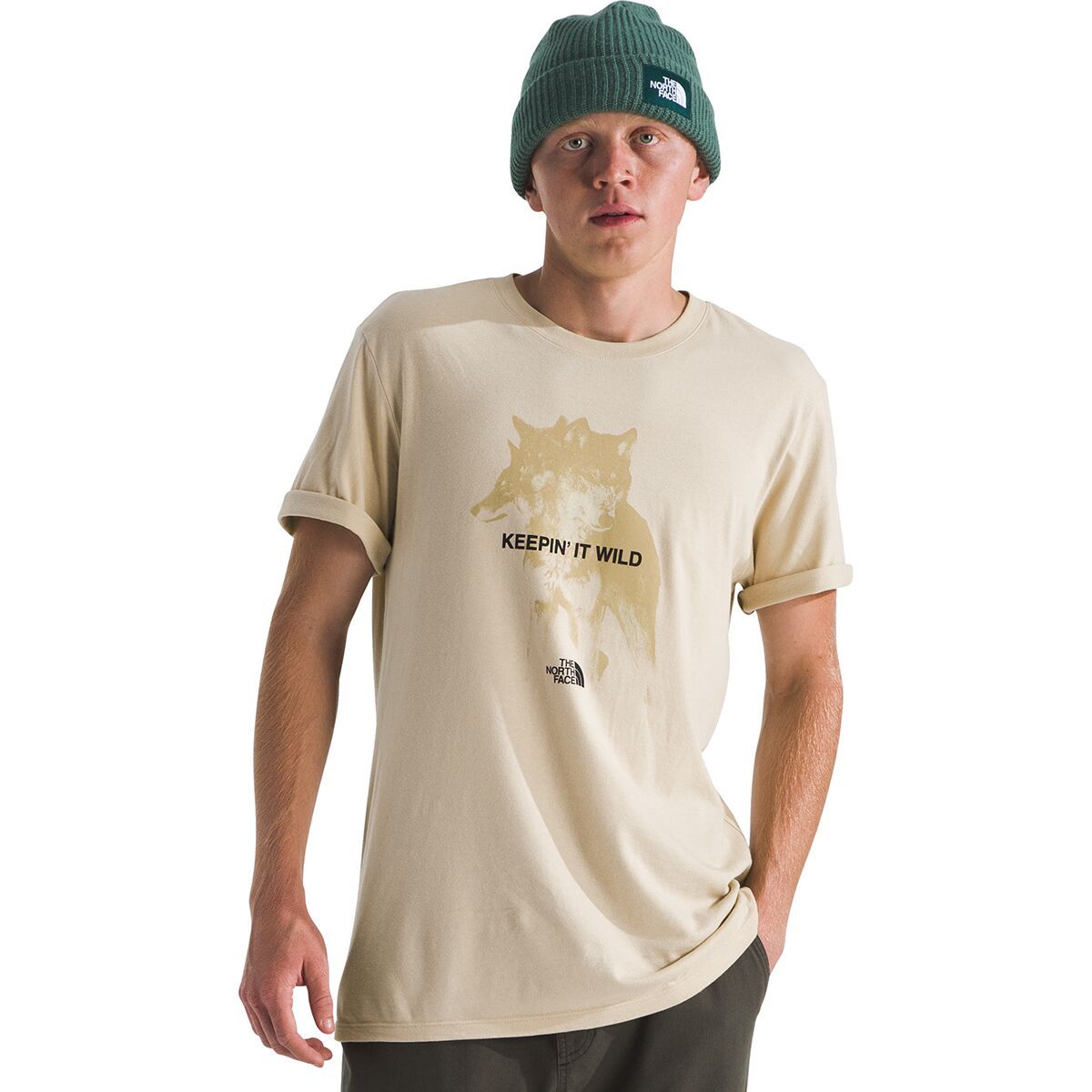 

Футболка с коротким рукавом и принтом "Animals we love wolf" The North Face, цвет gravel