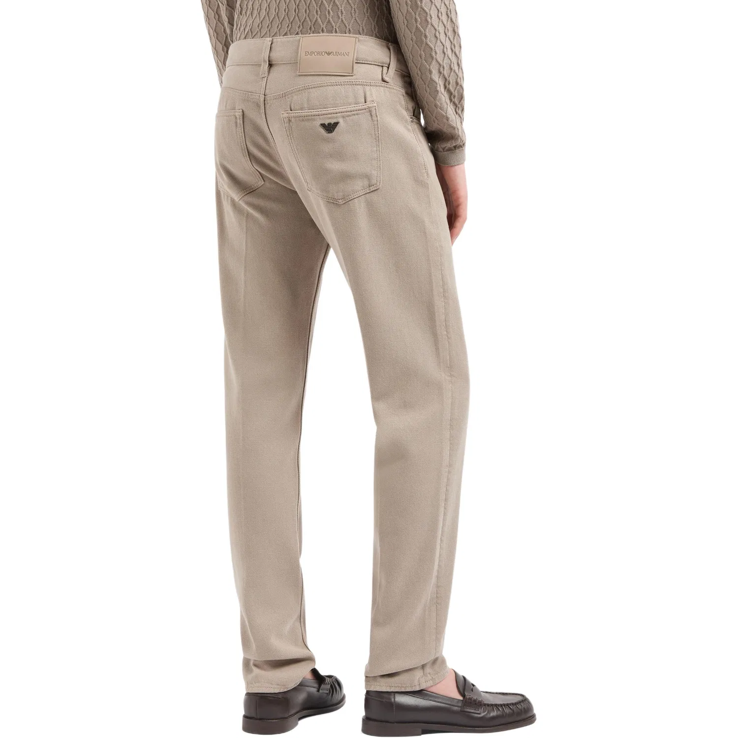 Джинсы Asv J75 Lyocell blend Slim fit EMPORIO ARMANI, Khaki — фото 4