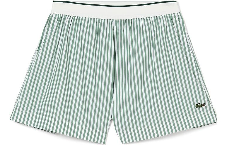 

Повседневные шорты женские светло-зеленые полосы Lacoste