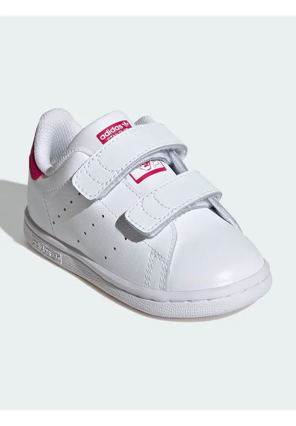 Детские туфли stan smith с удобной застежкой Adidas Originals, Ftwr White/Ftwr White/Bold Pink — фото 2