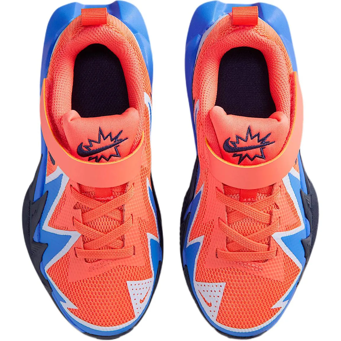 Nike Дышащие низкие баскетбольные кроссовки Blue Orange Kids' — фото 4