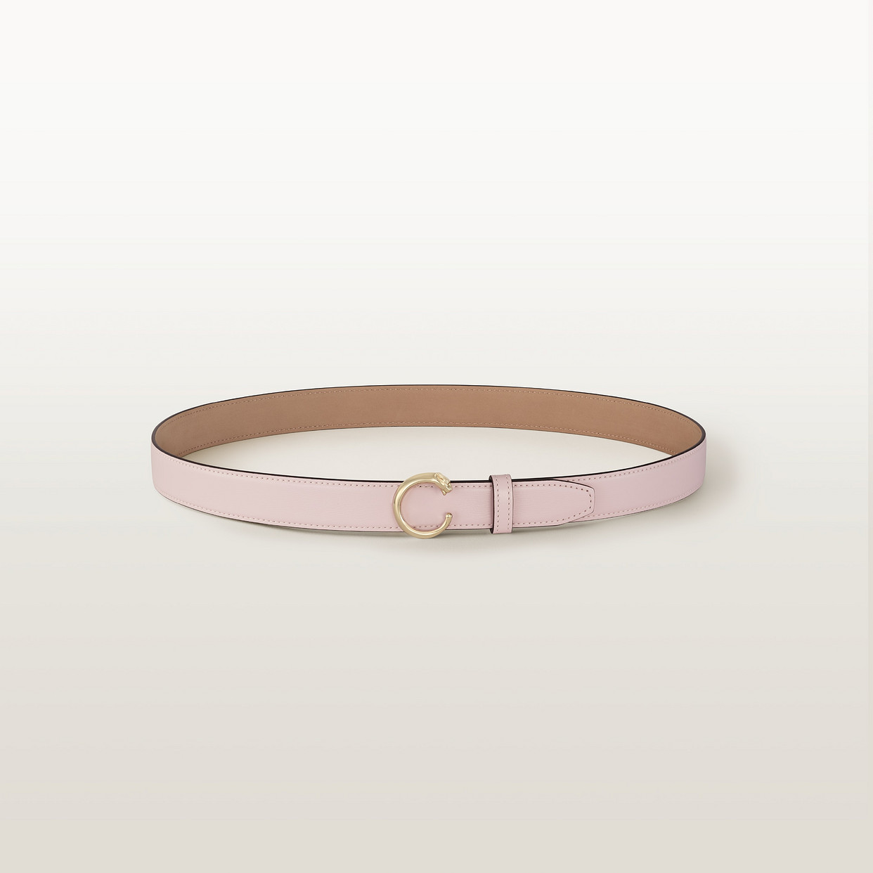 

Женский ремень Cartier Ceinture 25 mm, Panther de Cartier, размер 85 см, телячья кожа нежно-розового цвета