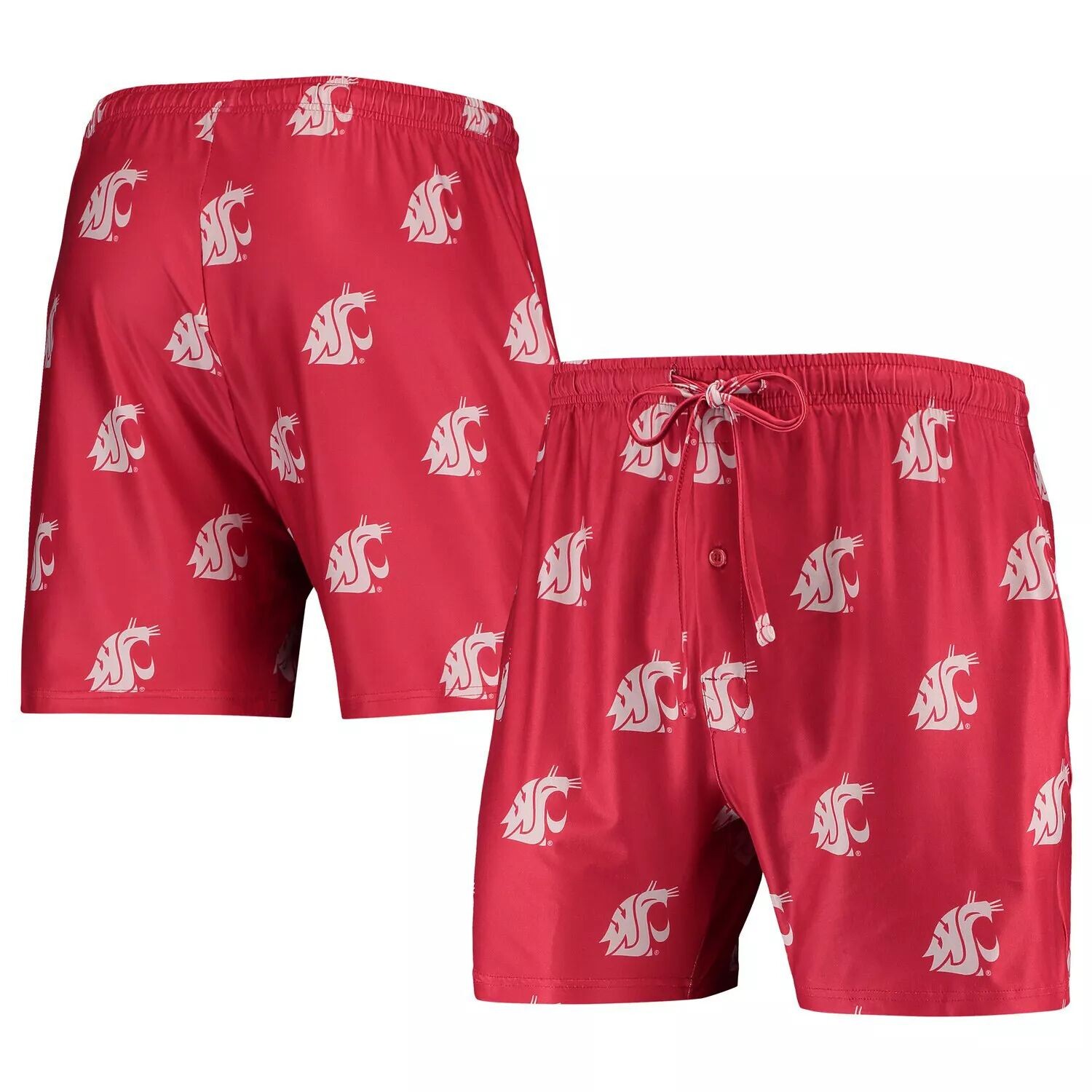

Мужские шорты Concepts Sport Crimson Washington State Cougars с флагманским принтом и джемами