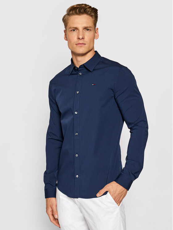 

Рубашка узкого кроя Tommy Jeans, синий