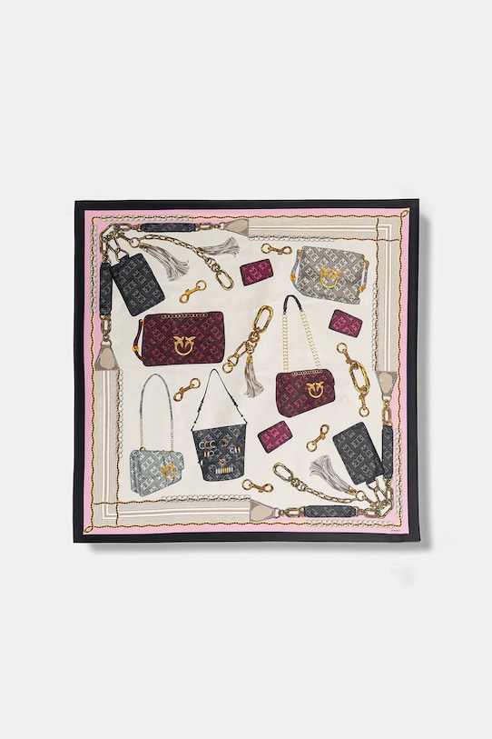 

Шарф с шелком Pinko, бежевый