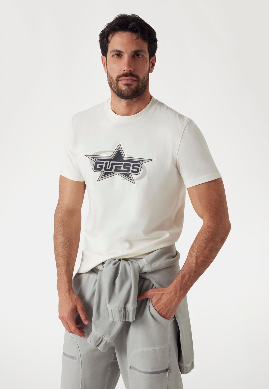

Футболка с принтом REGULAR FIT LOGO Guess, белый