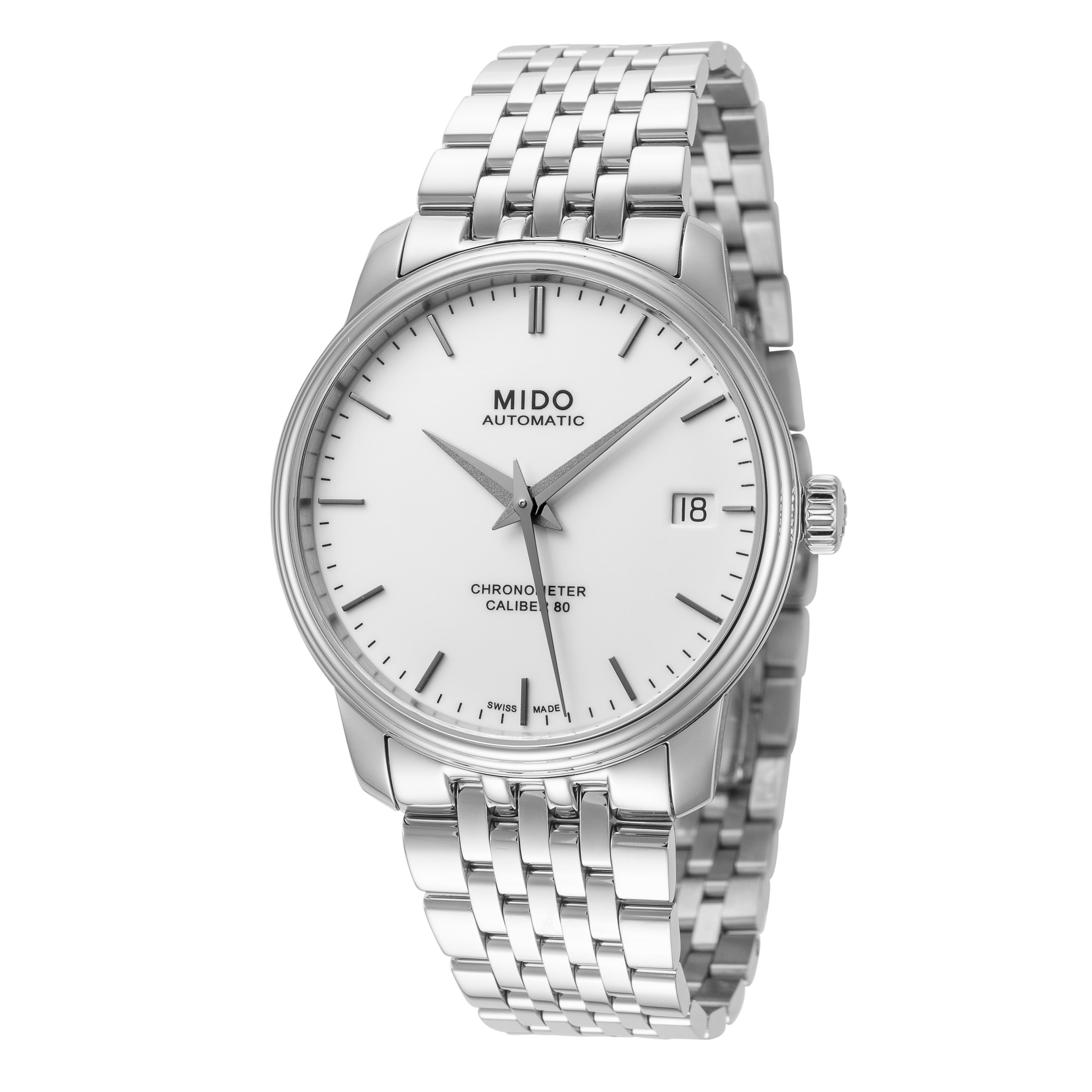 

Женские часы Mido 34 мм, серебряный