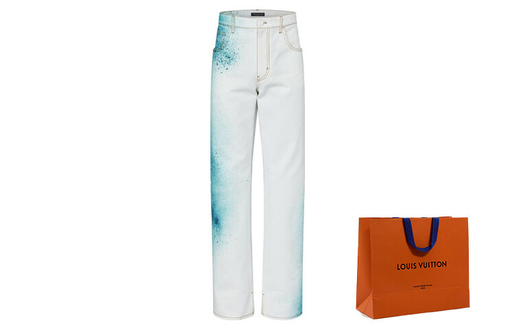 Новые квартальные продукты LV Jeans Men Louis Vuitton, белый — фото 4