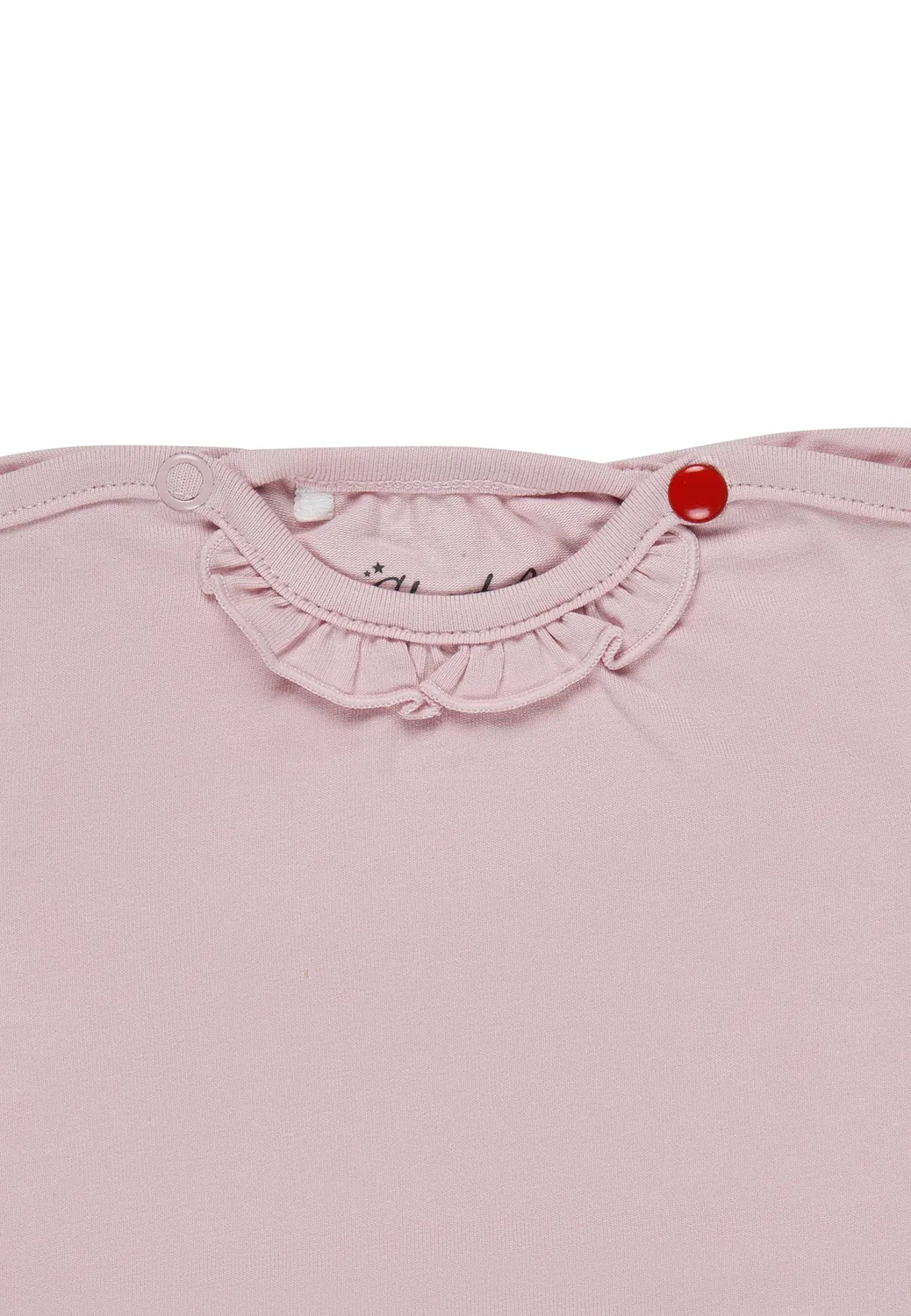 Langarmshirt mit volants und knöpfen am halsausschnitt - топ с длинными рукавами Sterntaler, Puderrosa — фото 3