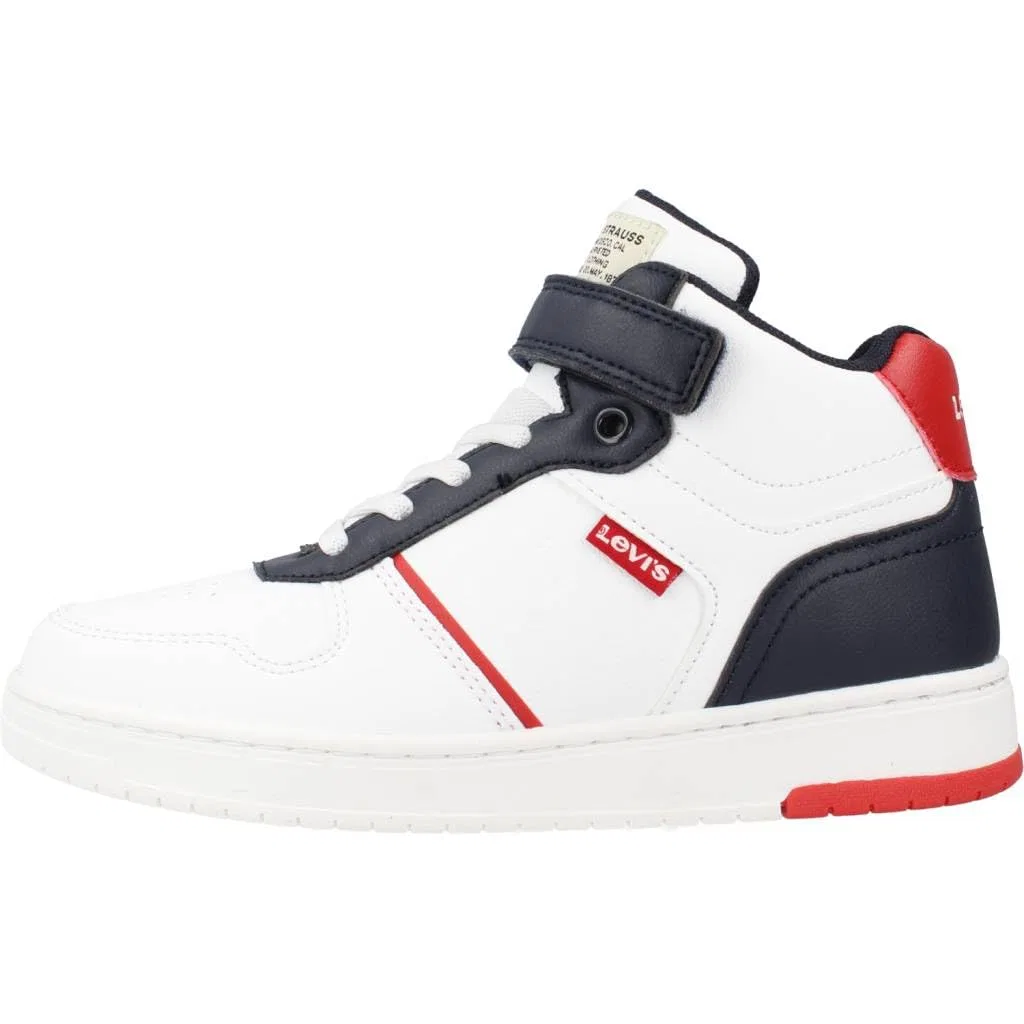Детские кроссовки для мальчиков без шнурков Kick Levi's, 0218 White Navy Red — фото 2