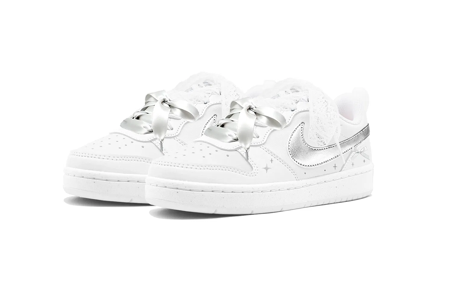 Детские скейтборд-кроссовки Nike Court Borough Low 2, Silver White Moonlight — фото 4