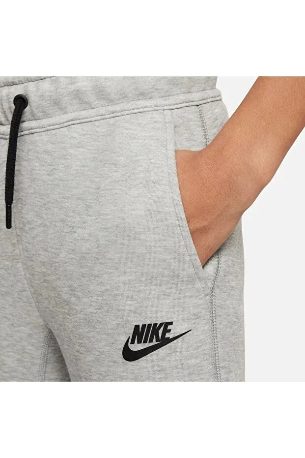 Детские спортивные штаны для девочек с утяжкой Tech Fleece Nike, Gray — фото 4