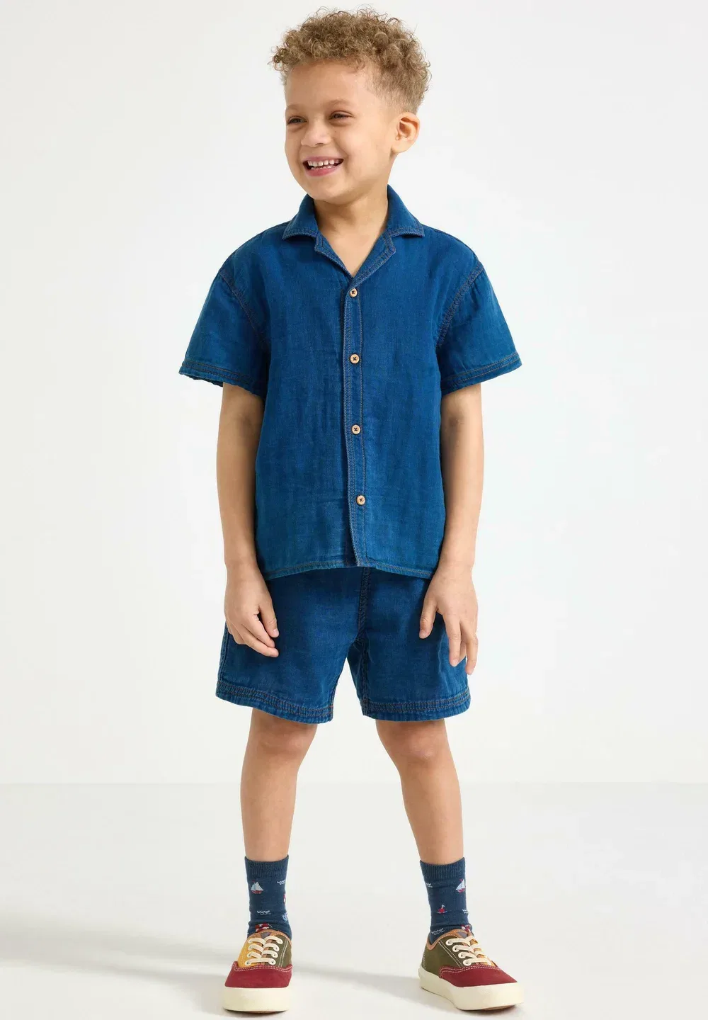 Рубашка Lindex, Medium Denim
