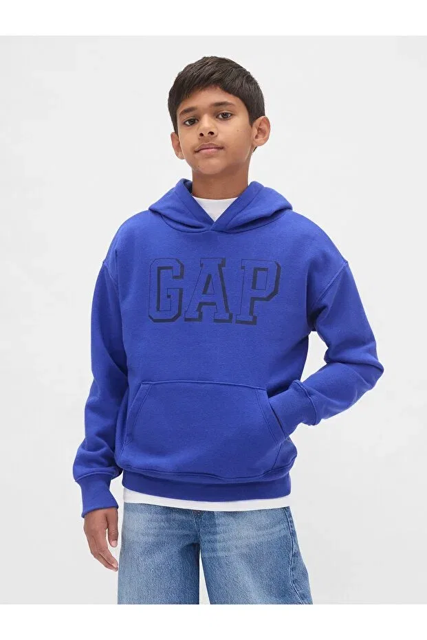 Детское худи для мальчиков с принтом Gap, Blue-000