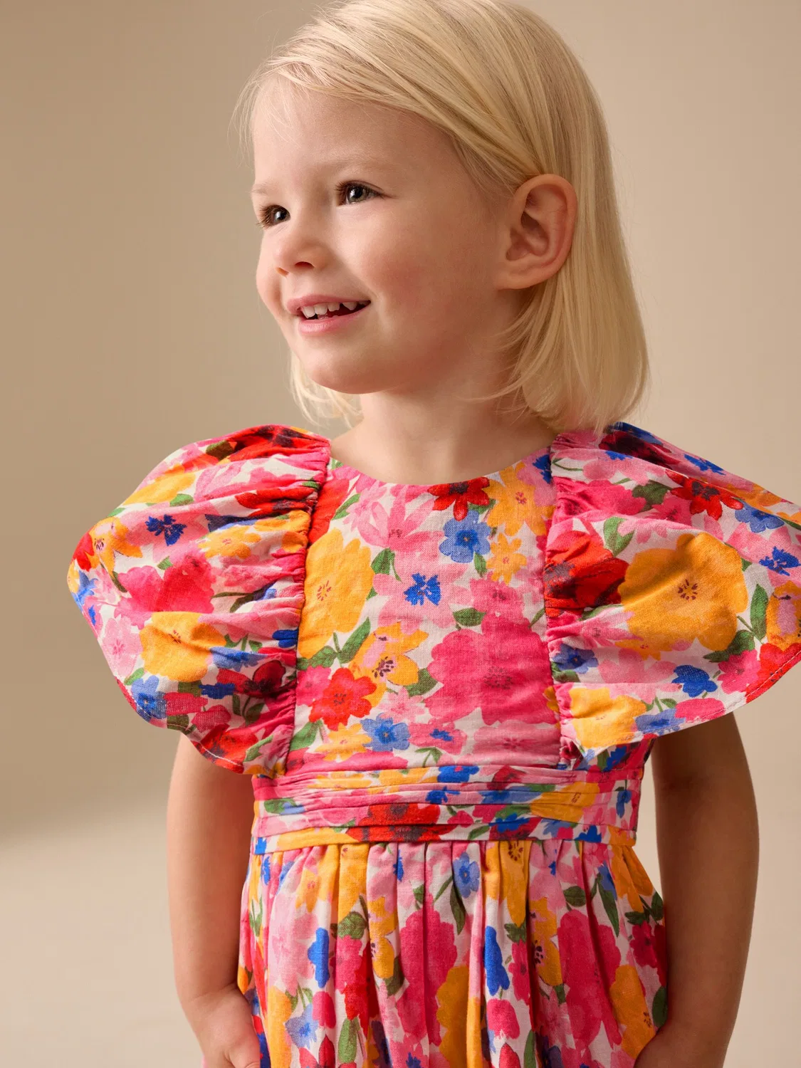 Платье с ангельскими рукавами, Multi Bright Print Next, мультиколор — фото 3
