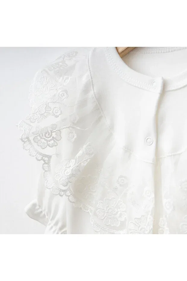 Детский комбинезон для девочек хлопковый Miniday Baby, Ecru — фото 3