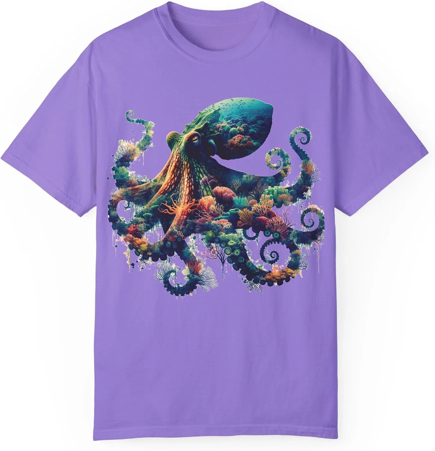Женская футболка с принтом осьминога Comfort Colors 1717, Violet