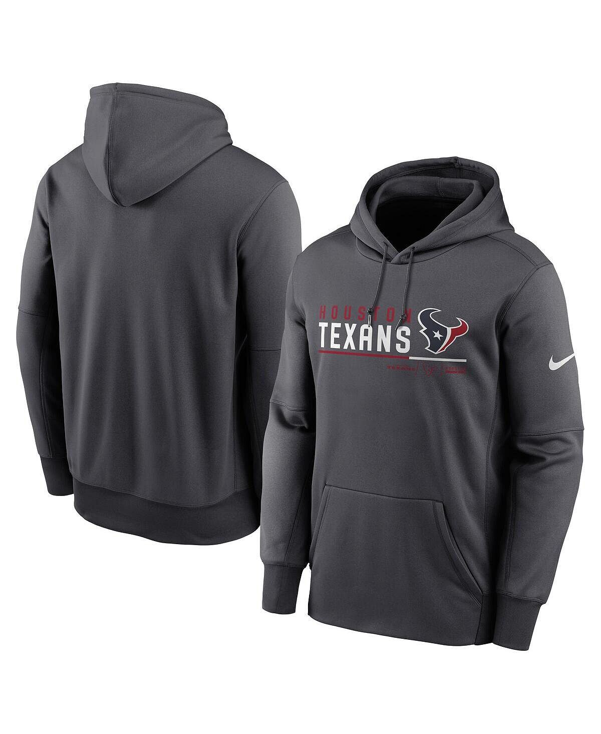 

Мужская толстовка с капюшоном houston texans prime logo name цвета антрацит с разрезом Nike