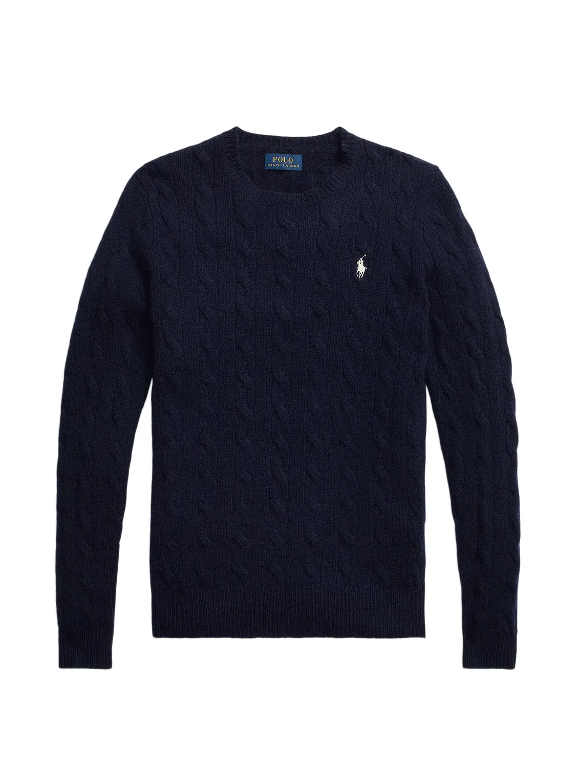 Polo Ralph Lauren Свитер с косами и вышитым логотипом синий