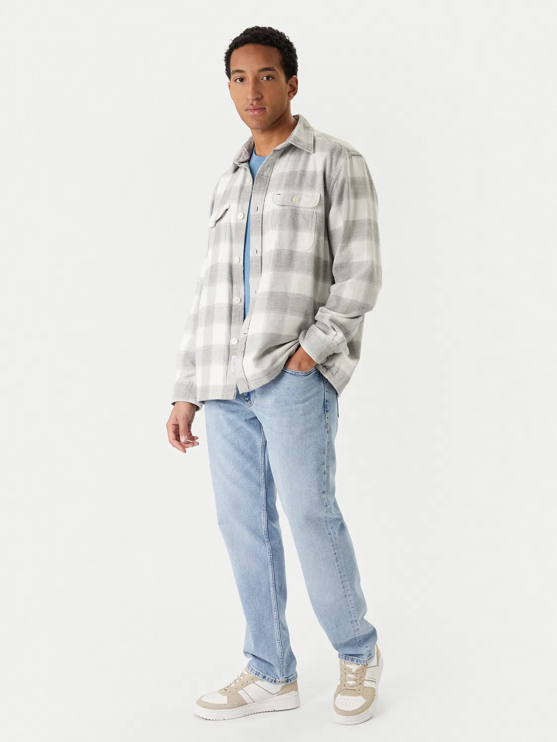 Мужская рубашка стандартного кроя Flannel Tommy Hilfiger, серый — фото 2