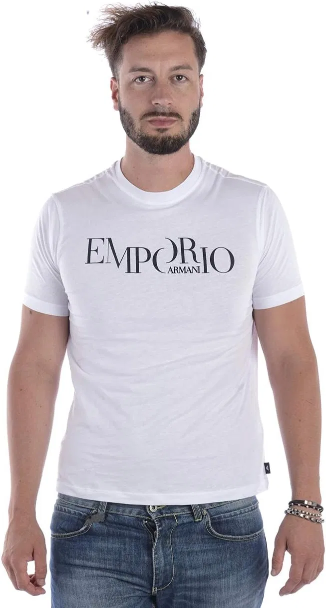 Мужская футболка с логотипом Emporio Armani, Bianco Ottico