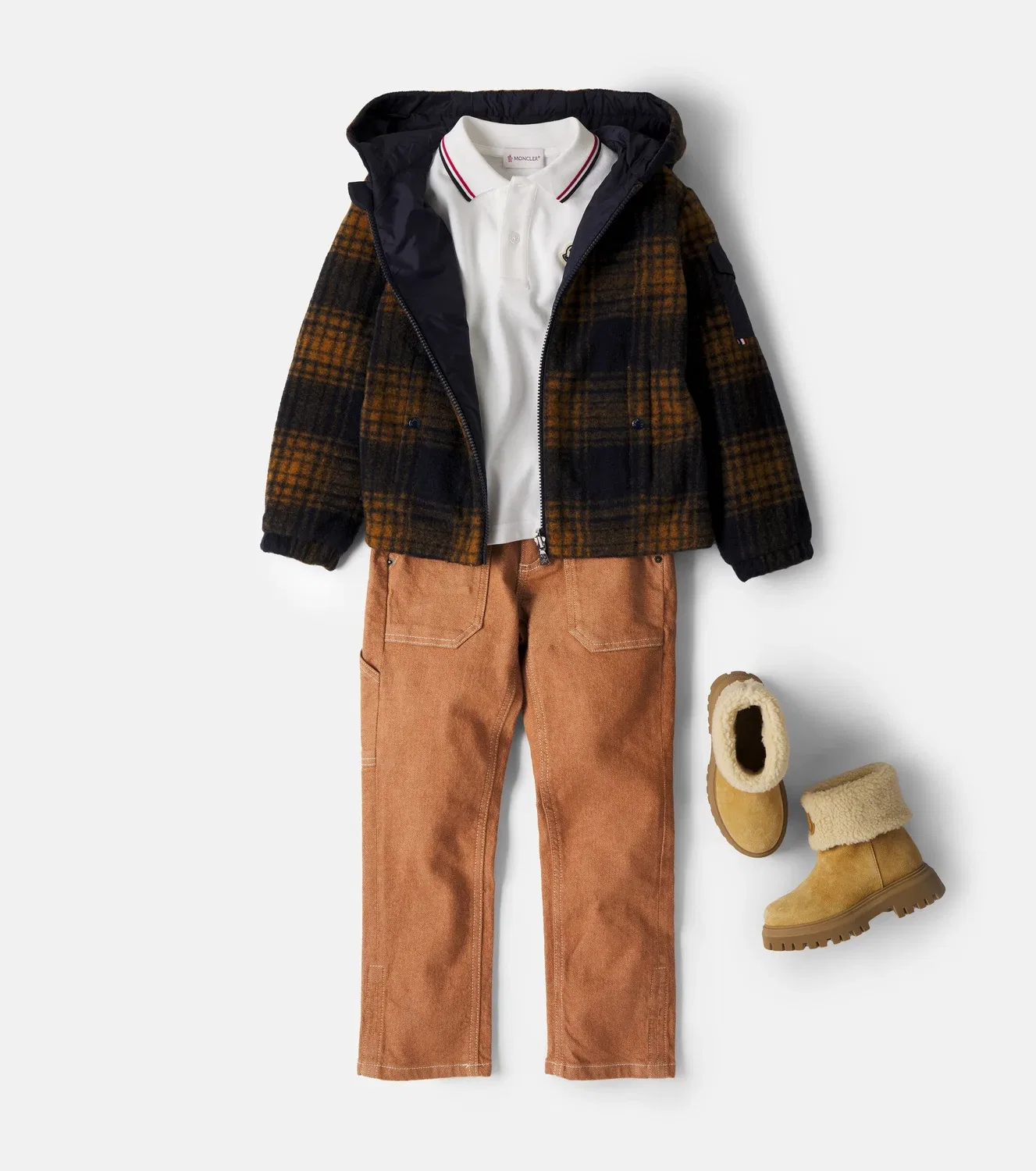 Легкая куртка двусторонняя Aubrac Moncler Enfant, мультиколор — фото 2