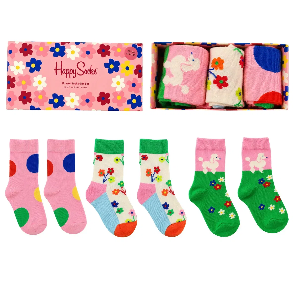 Комплект из 3 пар носков с принтом Happy Socks, Multi