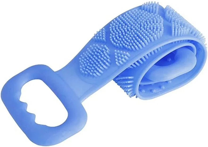 Эксфолирующая мочалка для душа, силиконовая, LRFNKCT, 60x8 см, Blue