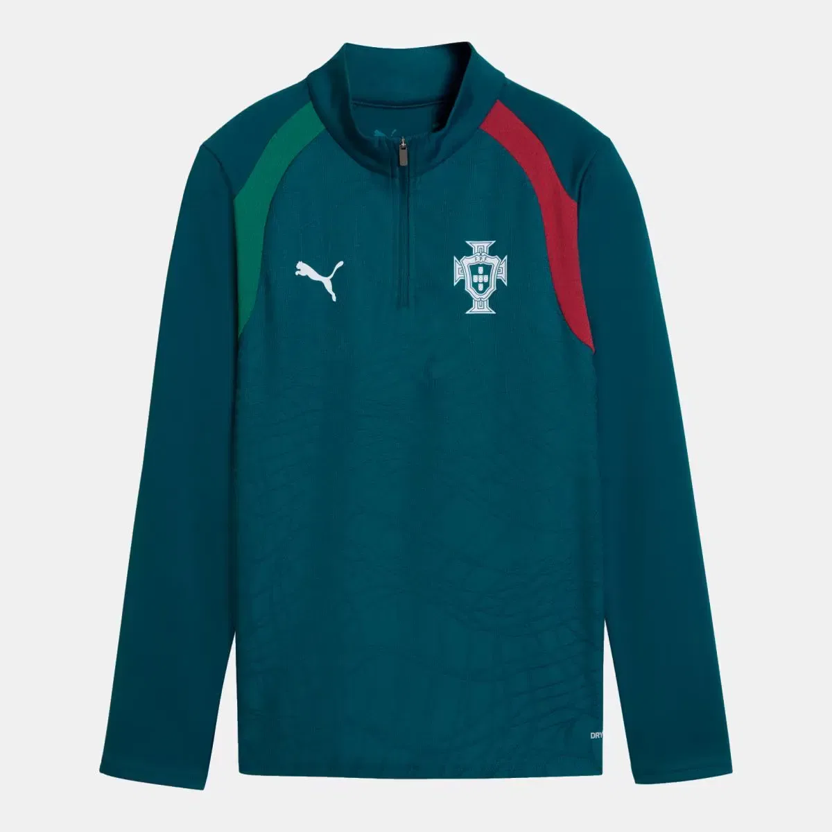 Детская футболка для мальчиков тренировочная FPF Training 1/4 Zip Jr Puma, Verde