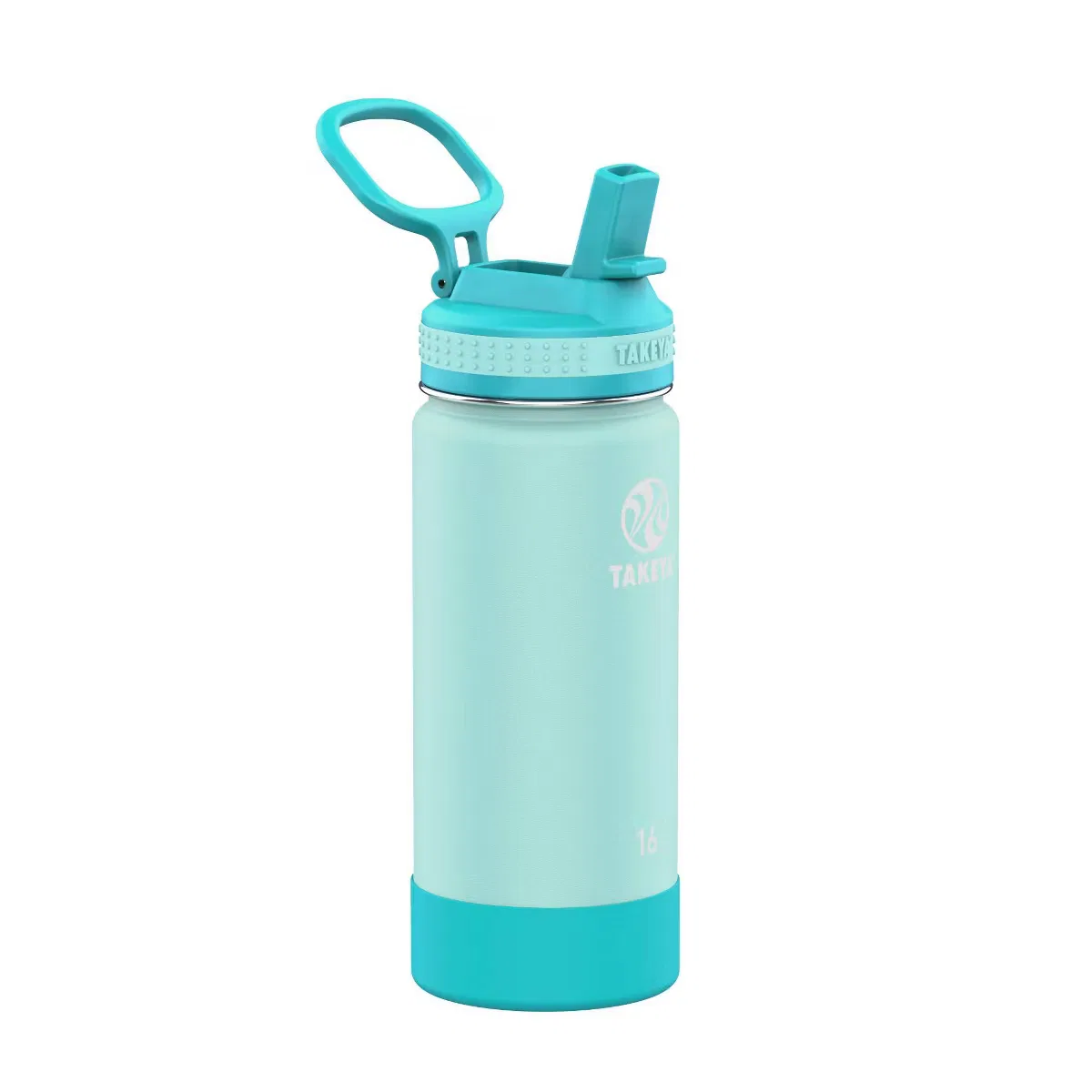 Детская бутылка для воды 0,47 л с трубочкой и вакуумной изоляцией Takeya, Lagoon Blue