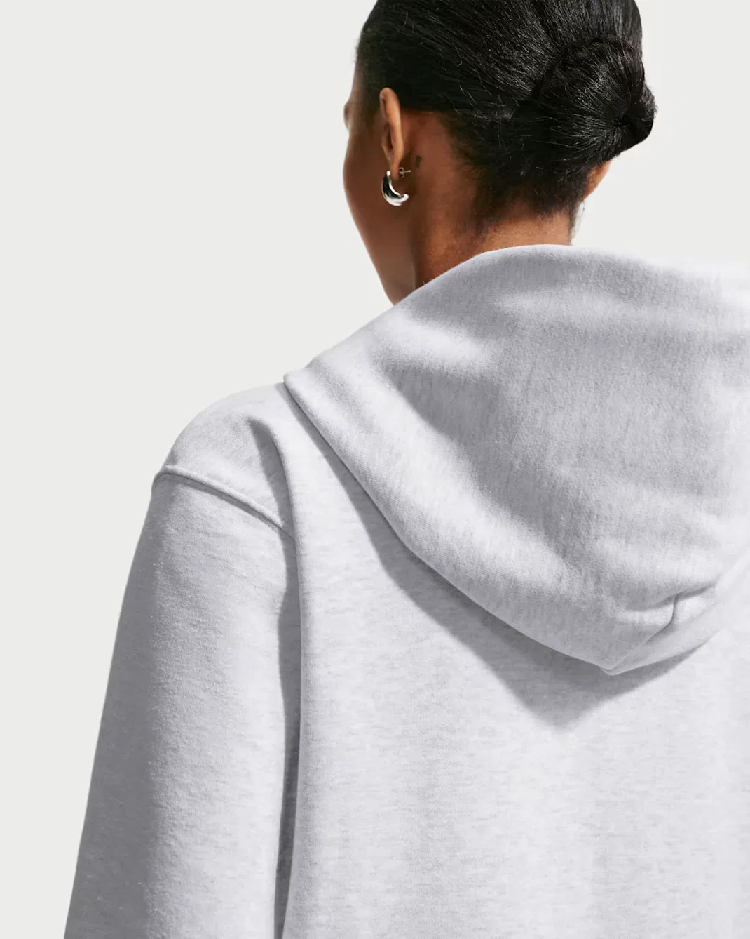 Женская толстовка на молнии Nike Studio Fleece Medium Weight, Birch Heather/Black — фото 2