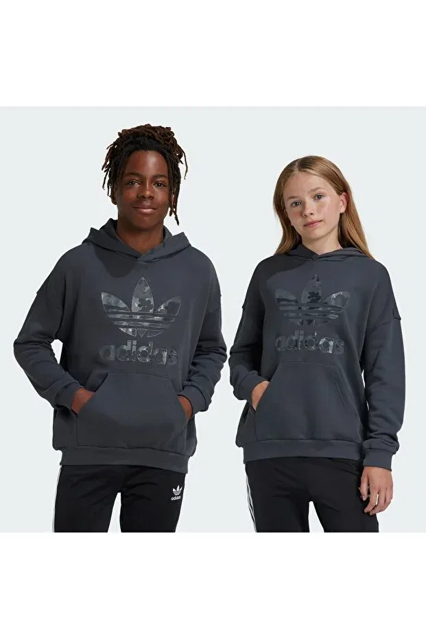 Детское худи с принтом Adidas, Carbon — фото 2