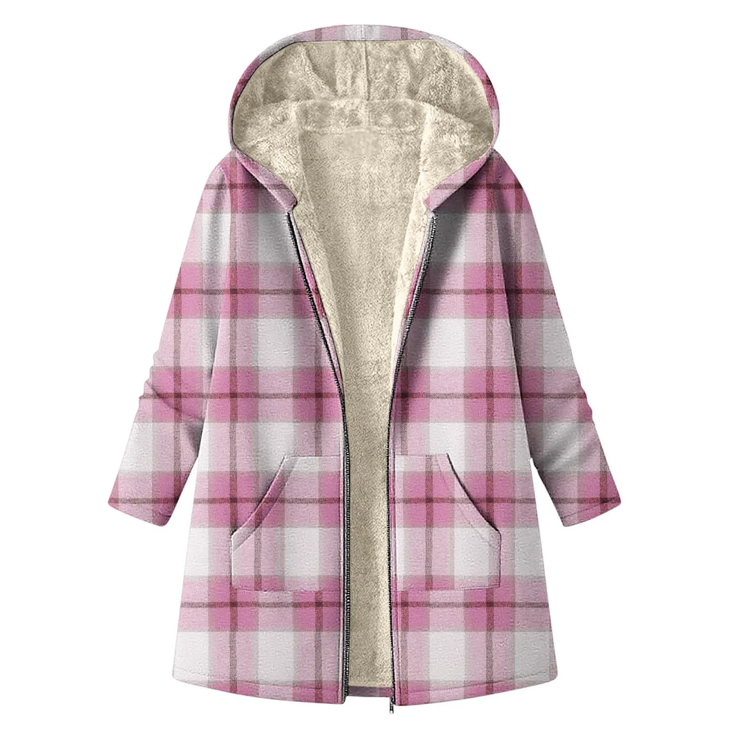 Женская куртка-рубашка с принтом в клетку, модель Plaid, бренд, 02 rosa