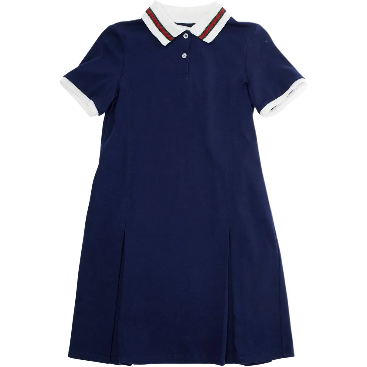 Детское платье для девочек с отложным воротником и коротким рукавом, Blue, GUCCI
