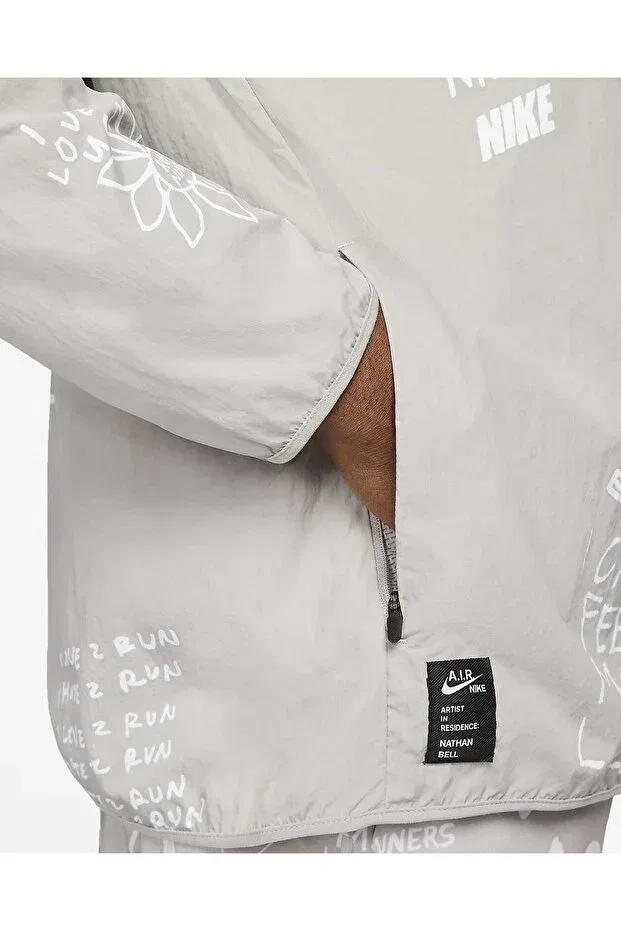 Мужская куртка с принтом Nike, Gray — фото 4