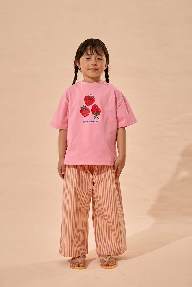 Детская футболка оверсайз с принтом Fahhar Kids, Pink