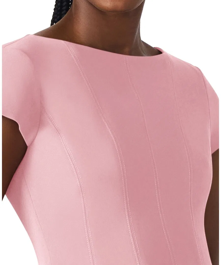 Платье-трапеция мини Nili Boat Neck Short-Sleeve Fit & Flare Short Dress Steve Madden, Sugar Cora — фото 4