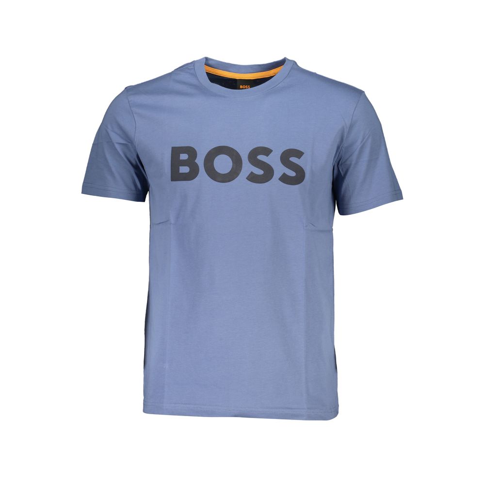 

Синяя хлопковая мужская футболка Hugo Boss