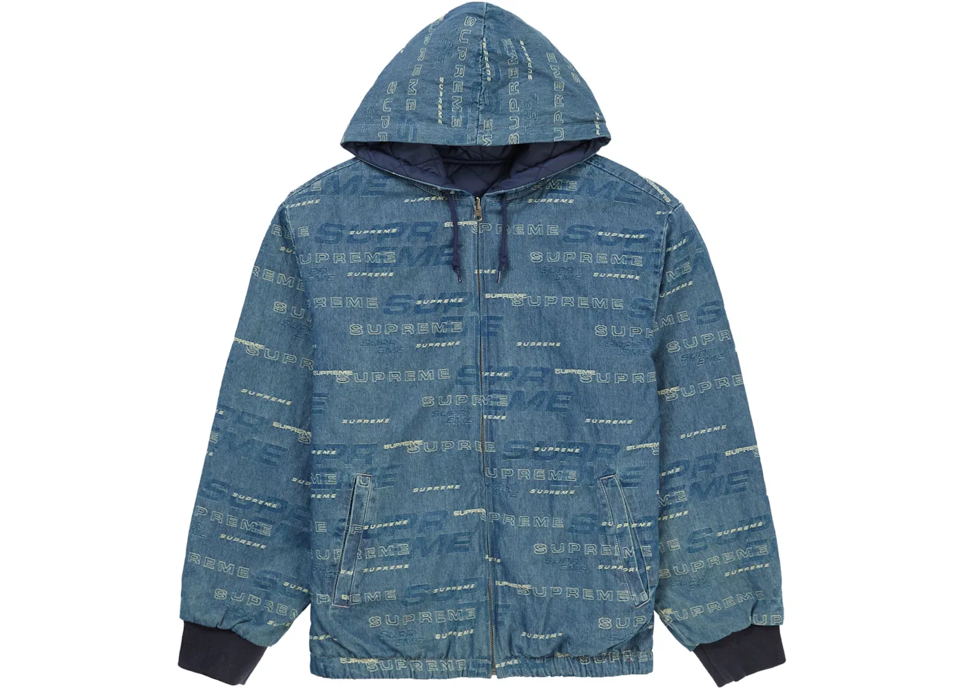 Мужская куртка-джинсовка двусторонняя Supreme Reversible Dimensions Logo Denim Work Jacket, Blue
