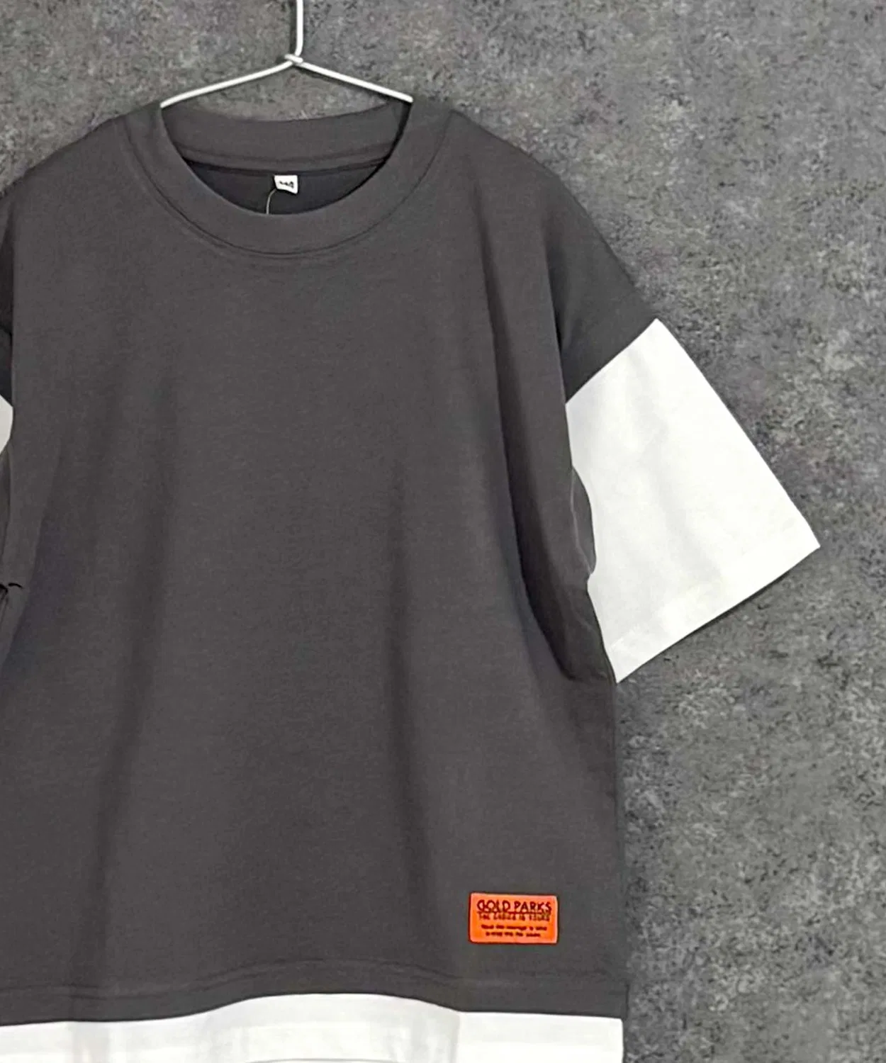 Детская футболка с имитацией многослойности, без рукавов Universal Style Wear, Charcoal