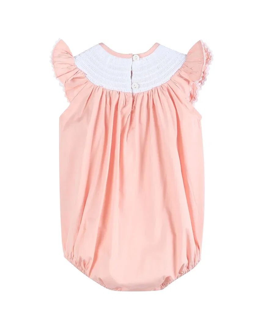 Детский боди-комбинезон для девочек с коротким рукавом и вышивкой Lil Cactus Easter Smocked Flutter, Light Pink — фото 2