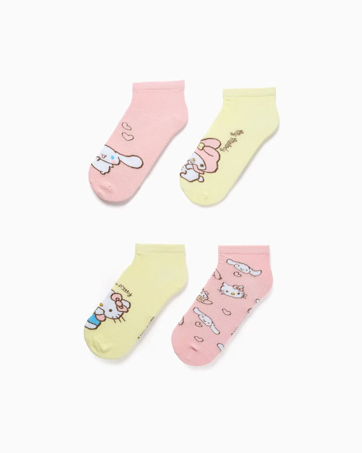 Детские носки для девочек набор 4 пары с принтом Hello Kitty Zippy, Multicolor