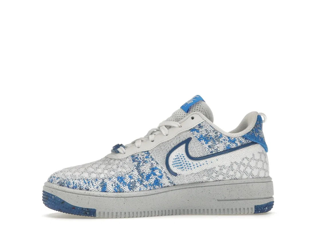 Детские кроссовки Lifestyle Nike Air Force 1 Low Crater Flyknit, White/Dark Marina Blue/Football Grey/Photo Blue — фото 3
