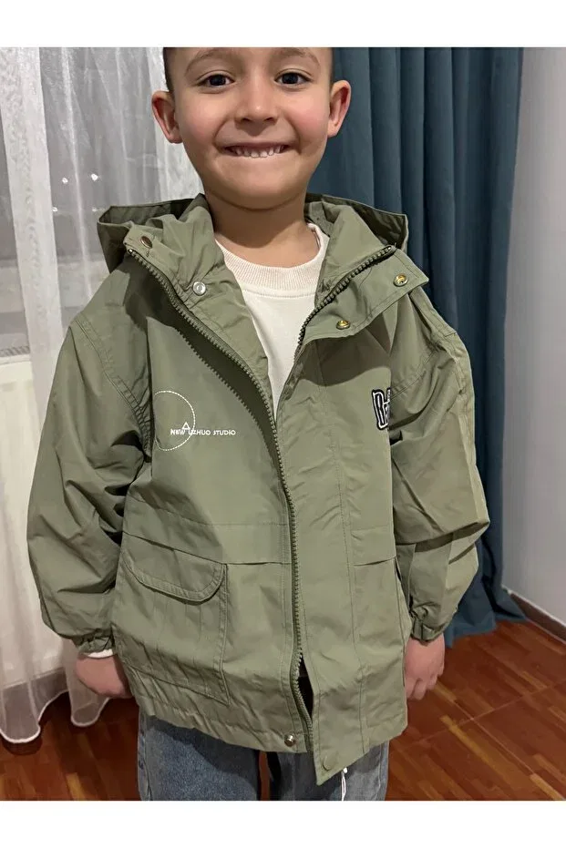 Детское пальто для девочек с капюшоном Selvi Wear, Khaki — фото 3