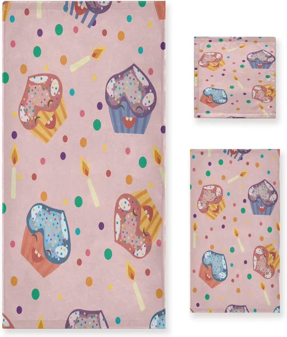 Полотенце набор Polka Dot Star Heart, Vnurnrn, 3 шт, 60x30 дюймов, Picture