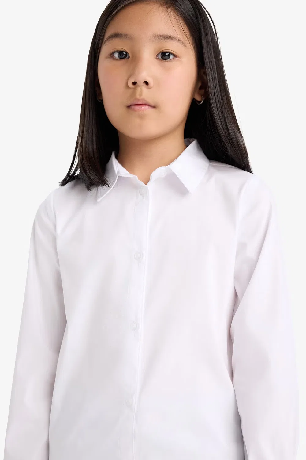 Лонгслив с длинным рукавом Girl slim fit bengalin Defacto, белый — фото 4