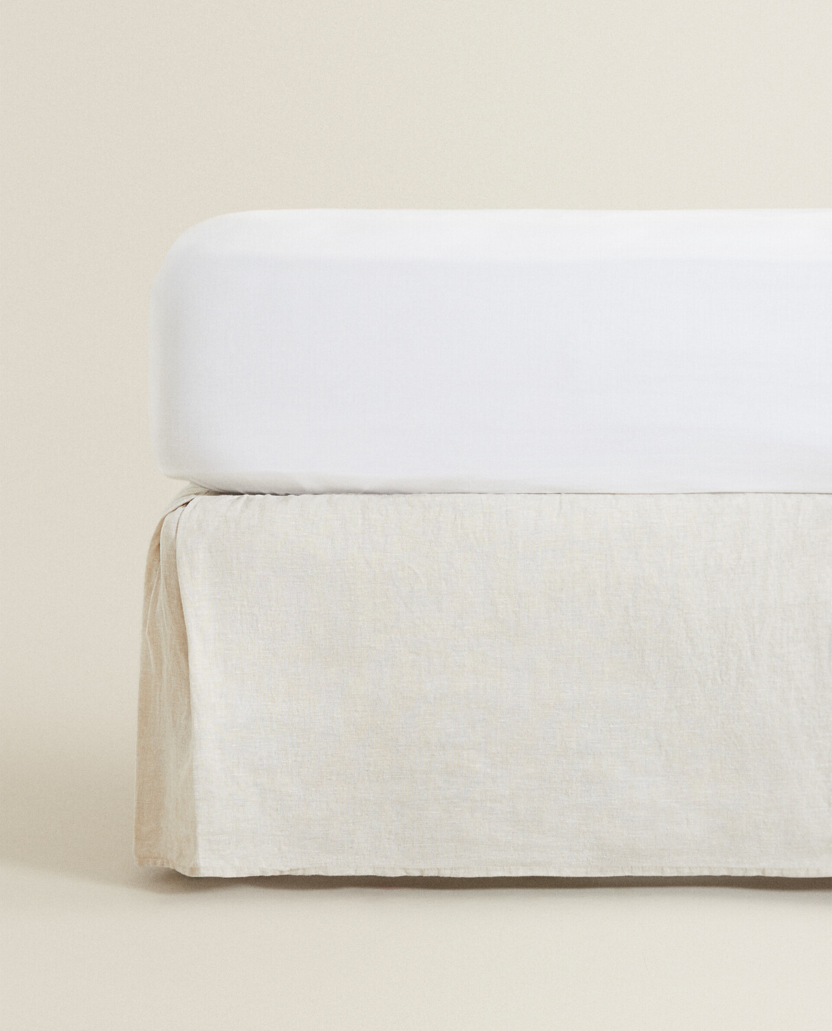 

Простыня Zara Home Faded Linen Valance, светло-бежевый