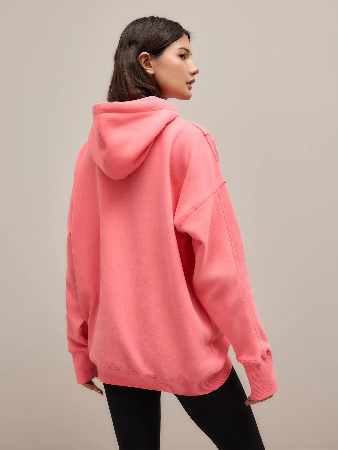 Худи свободного кроя, удлиненное, Bright Pink Next — фото 2